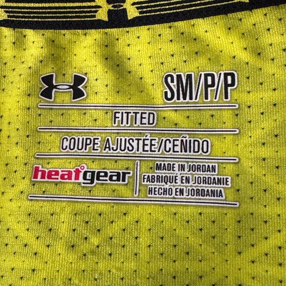 Under Armour Small Fitted HeatGear Top Long Sleeves V-Neck Stretch Geometric - Picture 7 of 8